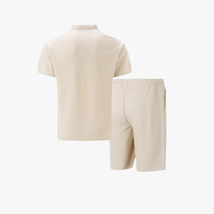 Herresæt | Poloshirt og Shorts med Lynlås 3