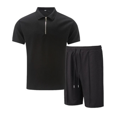Herresæt | Poloshirt og Shorts med Lynlås 5