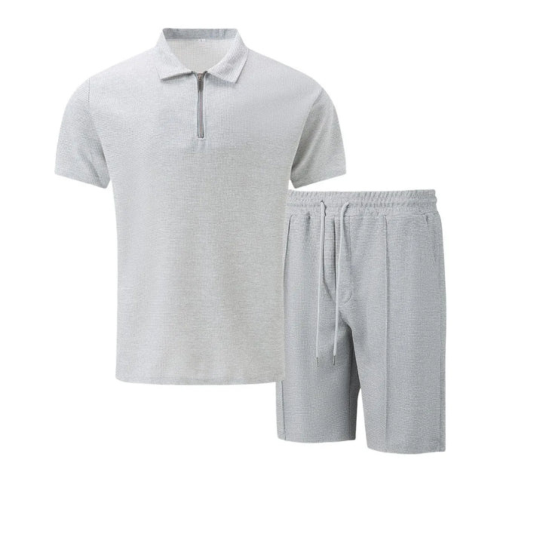 Herresæt | Poloshirt og Shorts med Lynlås 8