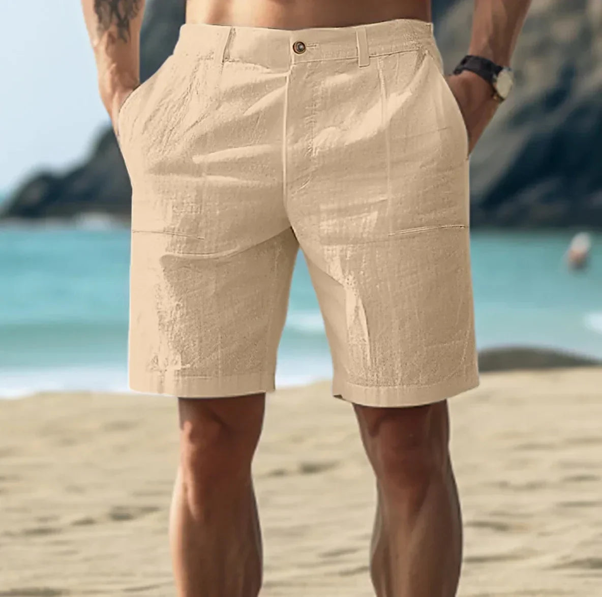 Herreshorts i Hør | Casual Sommershorts til Mænd 1