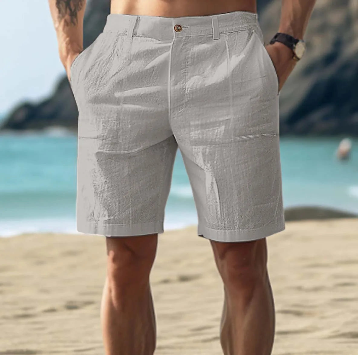 Herreshorts i Hør | Casual Sommershorts til Mænd 2