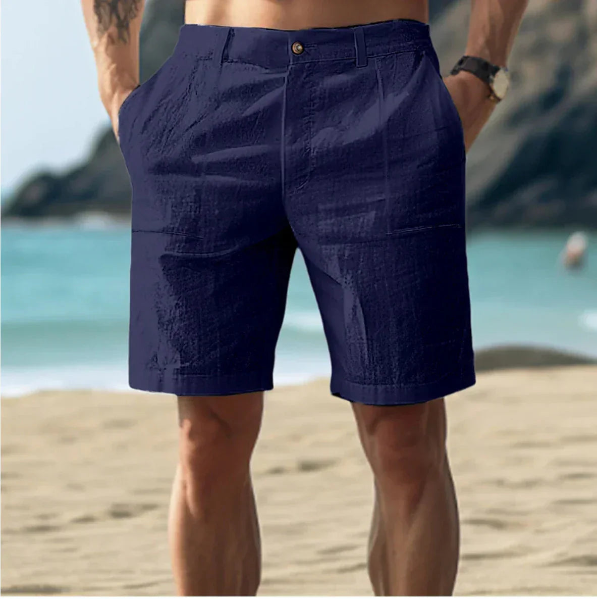 Herreshorts i Hør | Casual Sommershorts til Mænd 3