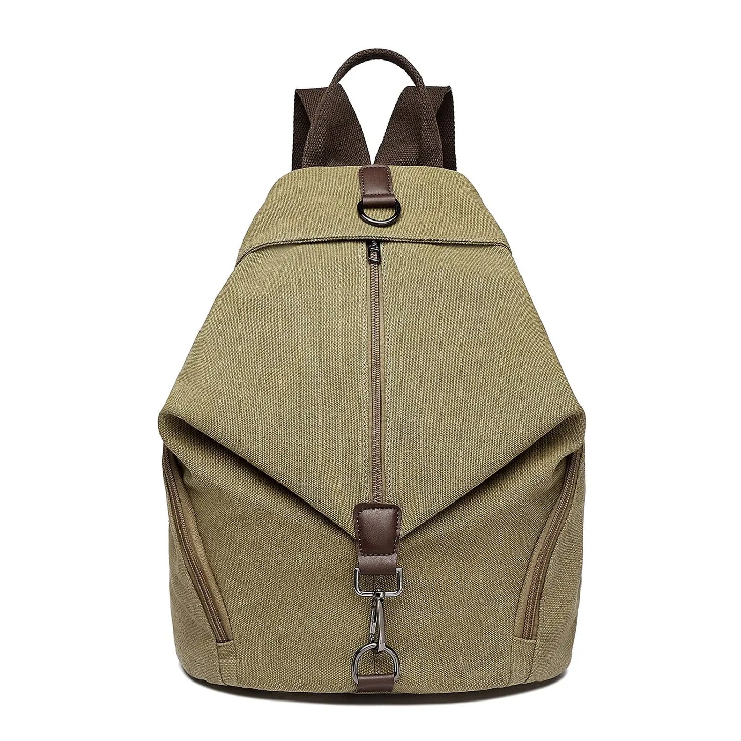KONO Vintage Lærredsrygsæk til Kvinder | Stor Daypack Skuldertaske 10