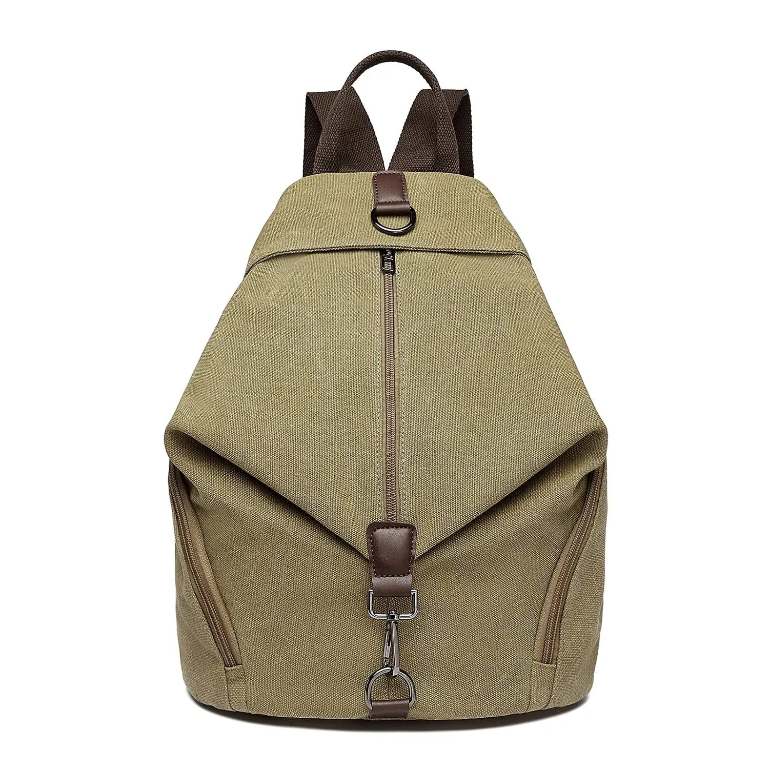 KONO Vintage Lærredsrygsæk til Kvinder | Stor Daypack Skuldertaske 10