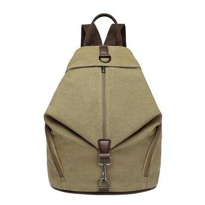 KONO Vintage Lærredsrygsæk til Kvinder | Stor Daypack Skuldertaske 10