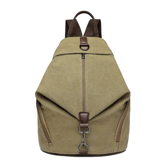 KONO Vintage Lærredsrygsæk til Kvinder | Stor Daypack Skuldertaske 10