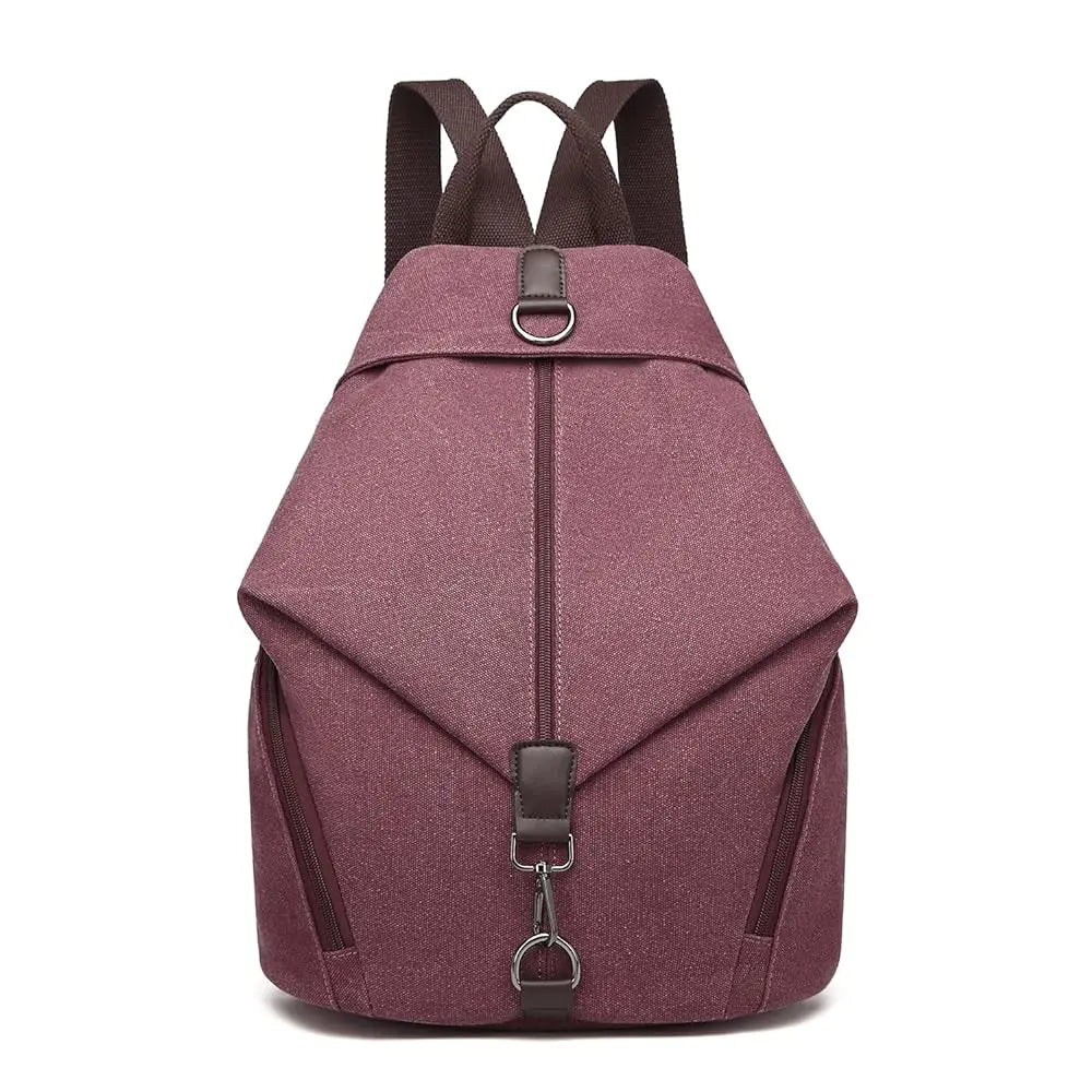 KONO Vintage Lærredsrygsæk til Kvinder | Stor Daypack Skuldertaske 6