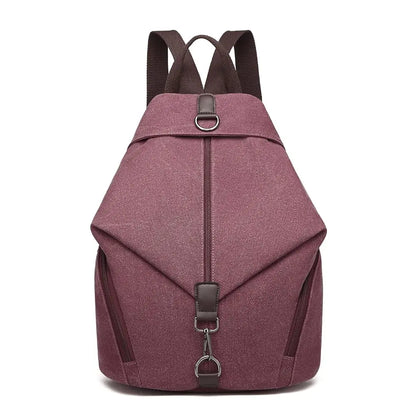 KONO Vintage Lærredsrygsæk til Kvinder | Stor Daypack Skuldertaske 6