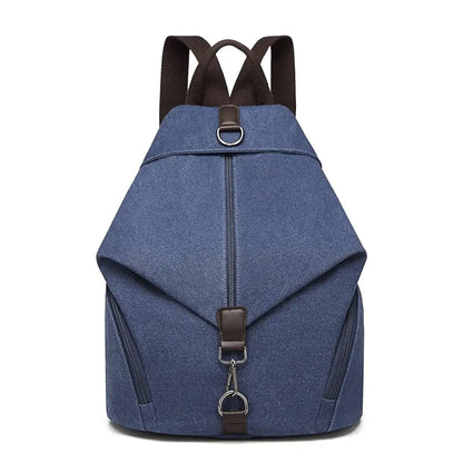 KONO Vintage Lærredsrygsæk til Kvinder | Stor Daypack Skuldertaske 7