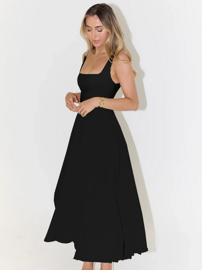 Kerstin | Elegant Midi Kjole med Firkantet Halsudskæring 2