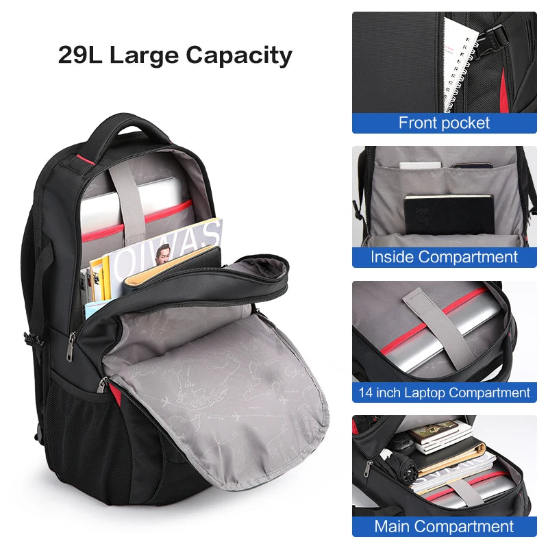 Laptop Rygsæk 15,6 Vandtæt Nylon 29L Casual Skuldertaske 1
