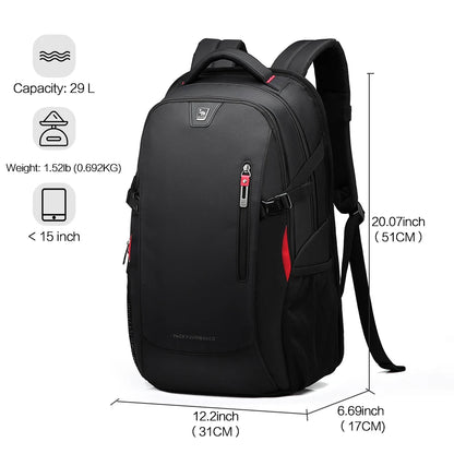 Laptop Rygsæk 15,6 Vandtæt Nylon 29L Casual Skuldertaske 4
