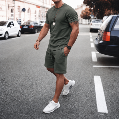 Let T-shirt og Shorts Sæt | Sommer Outfit til Mænd 3