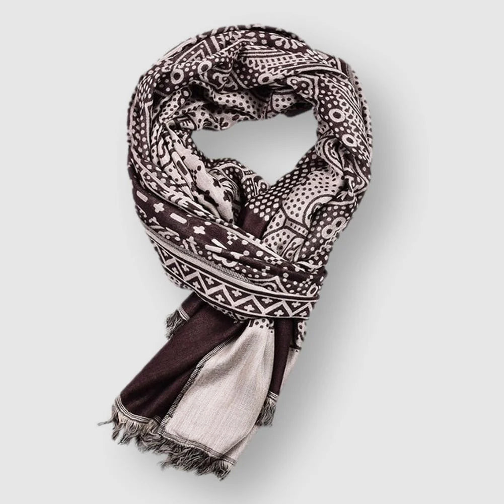 Lightweight Cotton Scarf | Patterned 65x195 cm – Olson Gray