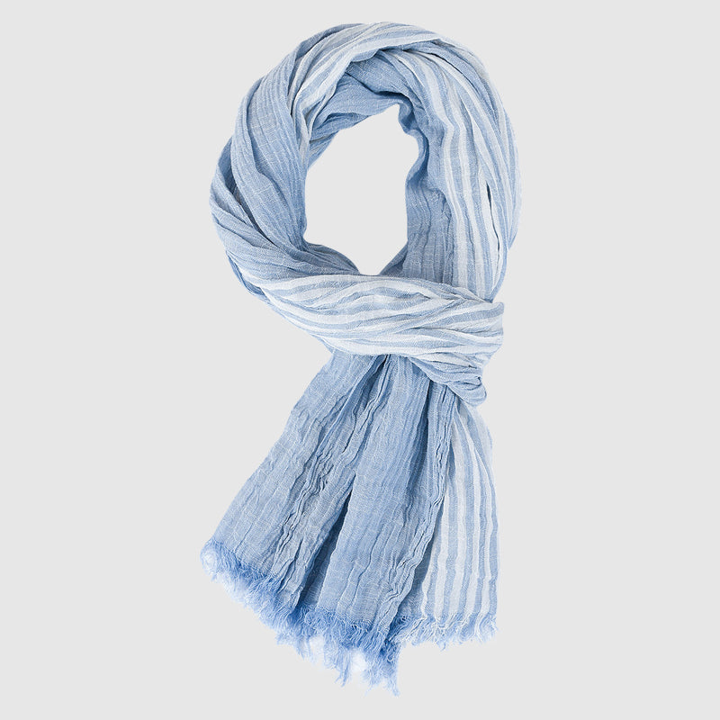 Lightweight Striped Fringe Scarf | Soft Viscose Blend 0