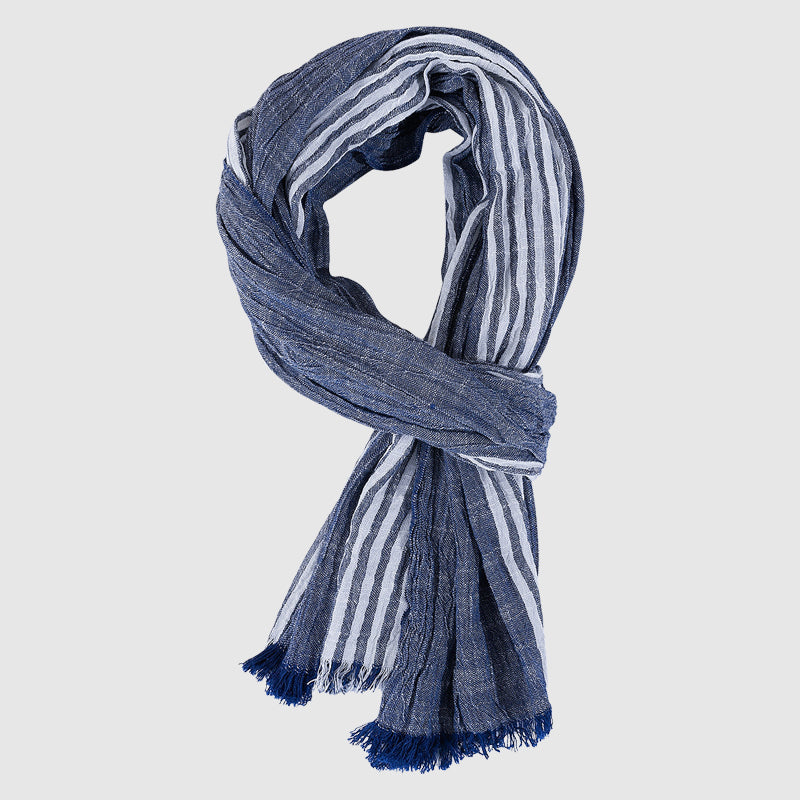 Lightweight Striped Fringe Scarf | Soft Viscose Blend 1