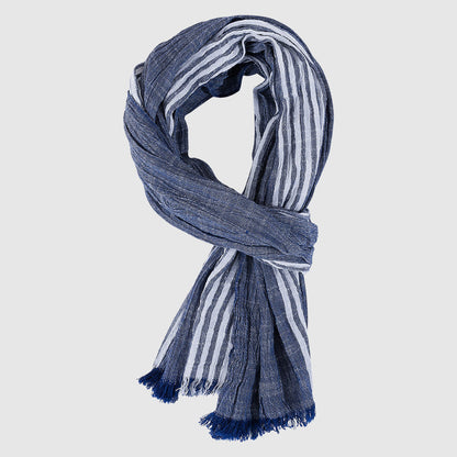 Lightweight Striped Fringe Scarf | Soft Viscose Blend 1