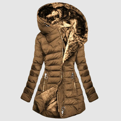 Long Hooded Puffer Coat | Women's Winter Coat with Plush Lining 2