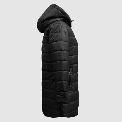 Long Hooded Puffer Coat | Women's Winter Coat with Plush Lining 3