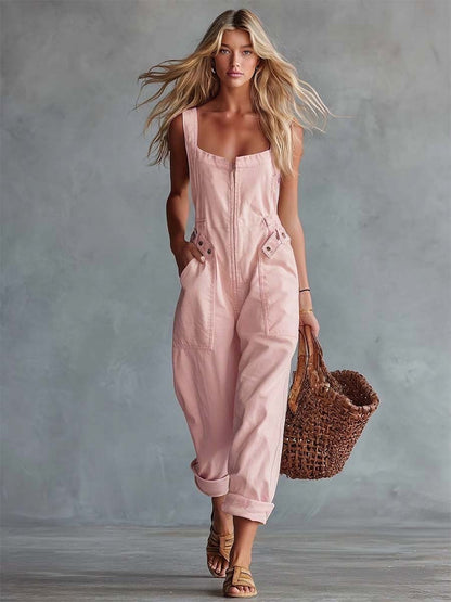Lysegul Denim Jumpsuit | Casual Overalls til Kvinder 1