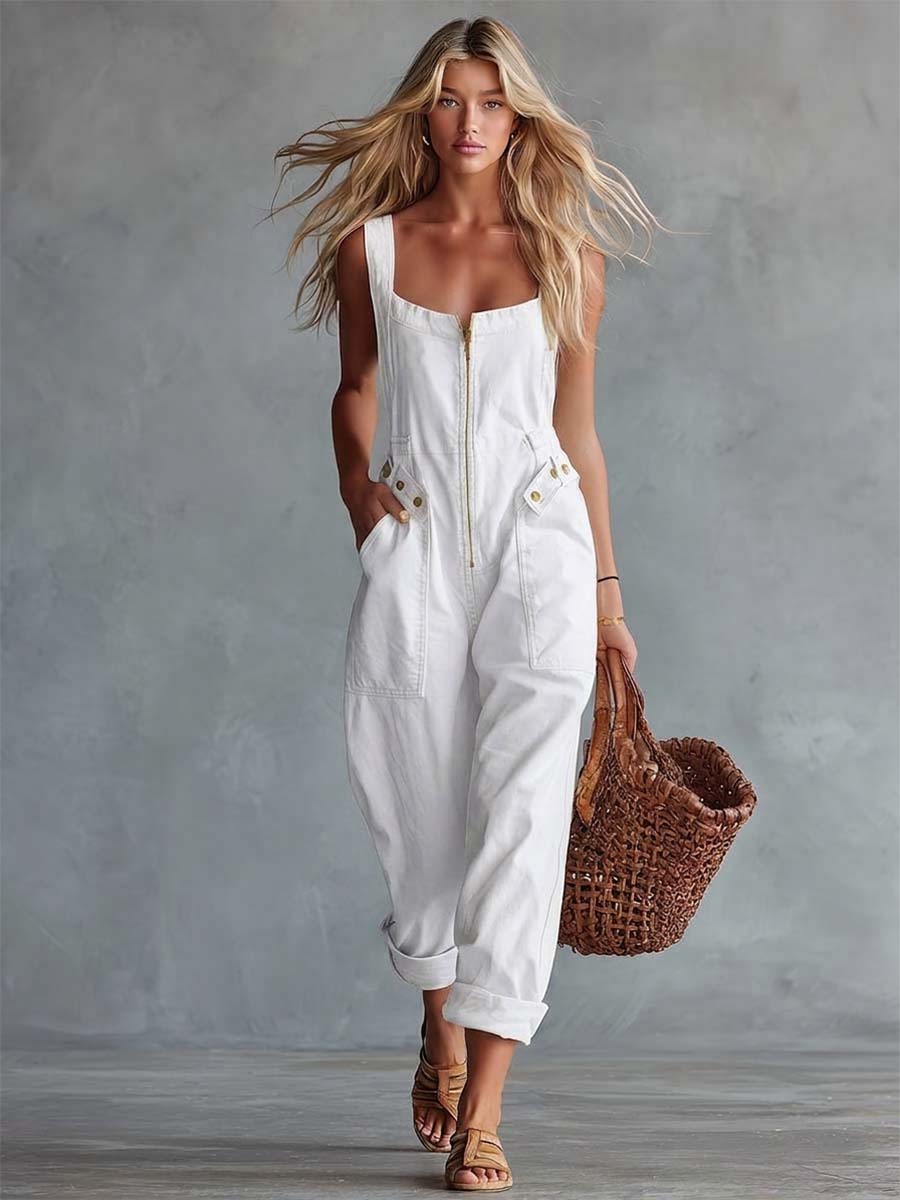 Lysegul Denim Jumpsuit | Casual Overalls til Kvinder 2