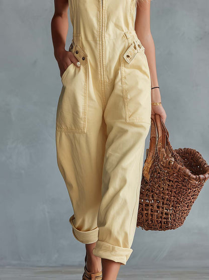 Lysegul Denim Jumpsuit | Casual Overalls til Kvinder 7
