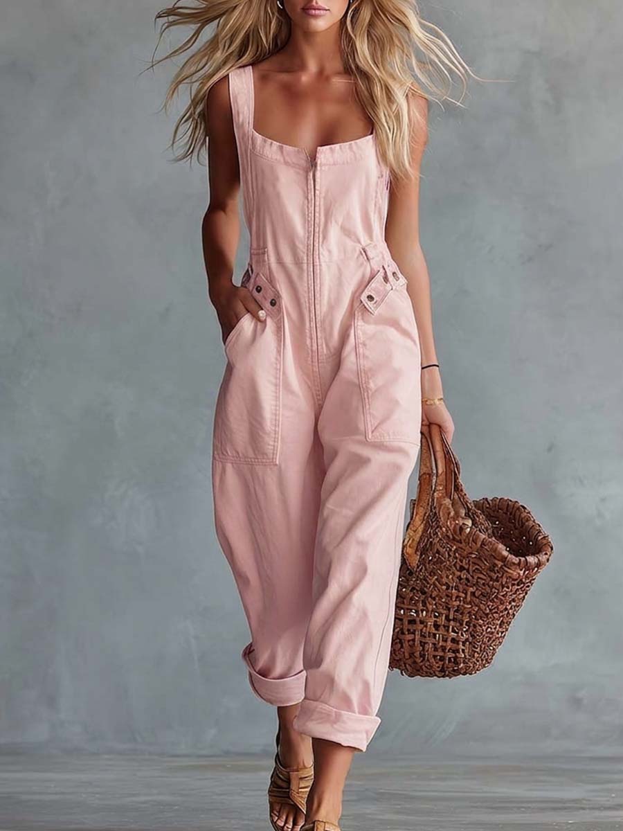 Lysegul Denim Jumpsuit | Casual Overalls til Kvinder 8