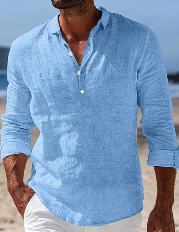 Maxwell Men's Lightweight Long Sleeve Shirt | Casual Summer Shirt 3