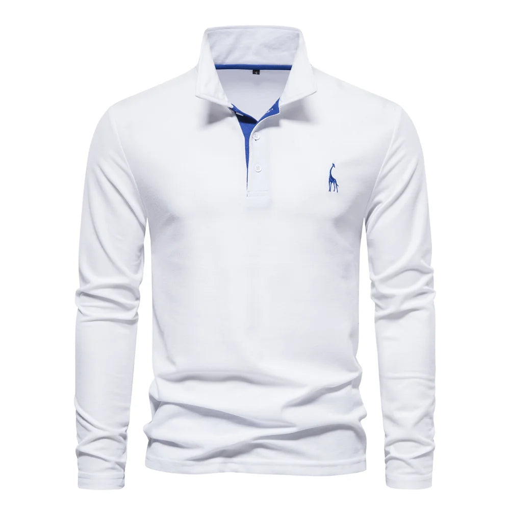 Men's Button Neck Polo Shirt | Casual Fit Cotton Blend 1