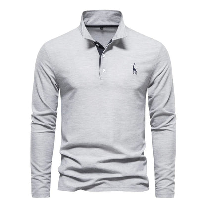 Men's Button Neck Polo Shirt | Casual Fit Cotton Blend 2
