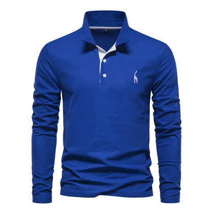 Men's Button Neck Polo Shirt | Casual Fit Cotton Blend 3