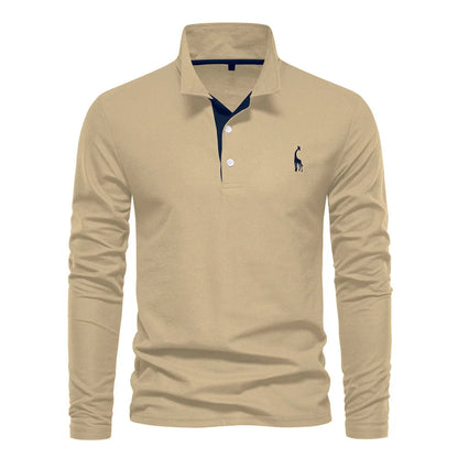 Men's Button Neck Polo Shirt | Casual Fit Cotton Blend 5