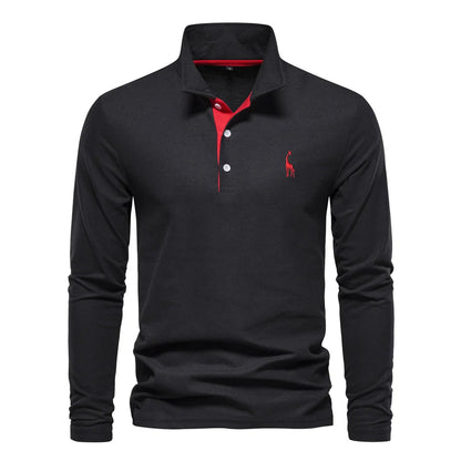 Men's Button Neck Polo Shirt | Casual Fit Cotton Blend 6