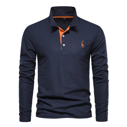 Men's Button Neck Polo Shirt | Casual Fit Cotton Blend 7