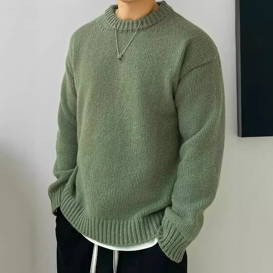 Men's Crew Neck Knit Sweater | Relaxed Fit Autumn Winter 0