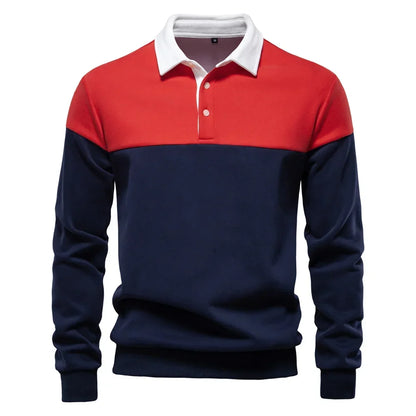 Men's Polo Sweater Collared Cotton Blend Warm 3