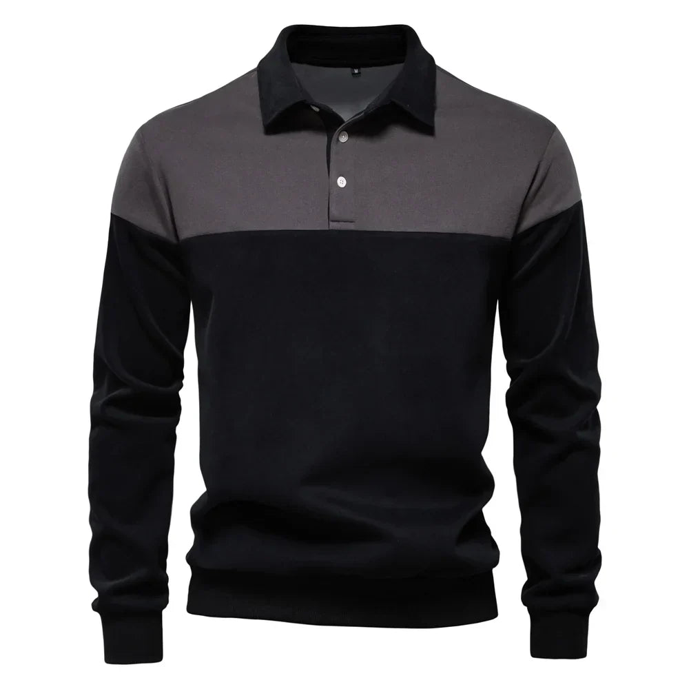 Men's Polo Sweater Collared Cotton Blend Warm 8