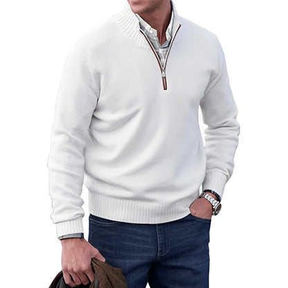 Men's Quarter Zip Sweater | Knit Pullover Long Sleeve 0