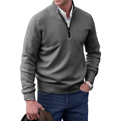 Men's Quarter Zip Sweater | Knit Pullover Long Sleeve 6
