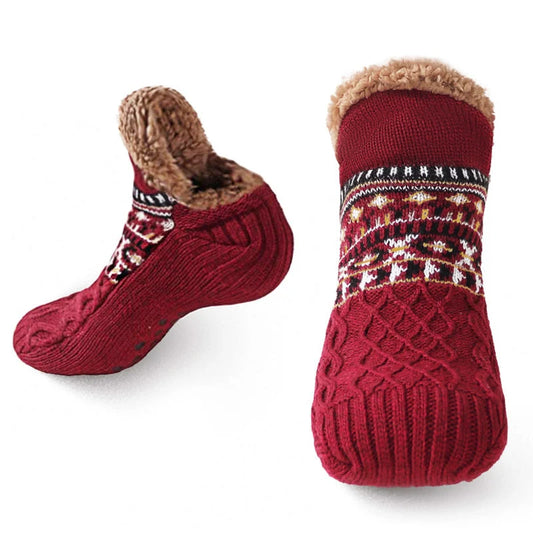 Men's Winter Knit Slipper Socks | Ankle Height Non-Slip 0