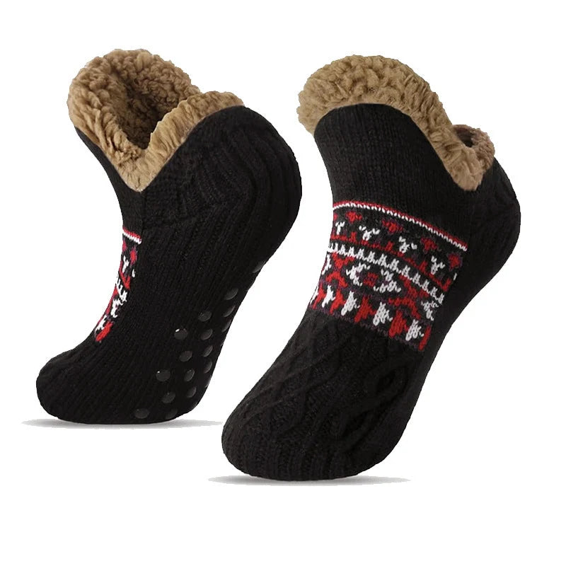 Men's Winter Knit Slipper Socks | Ankle Height Non-Slip 4