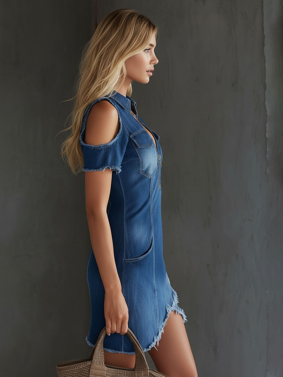 Off-Shoulder Denim Minikjole | Damemode 8