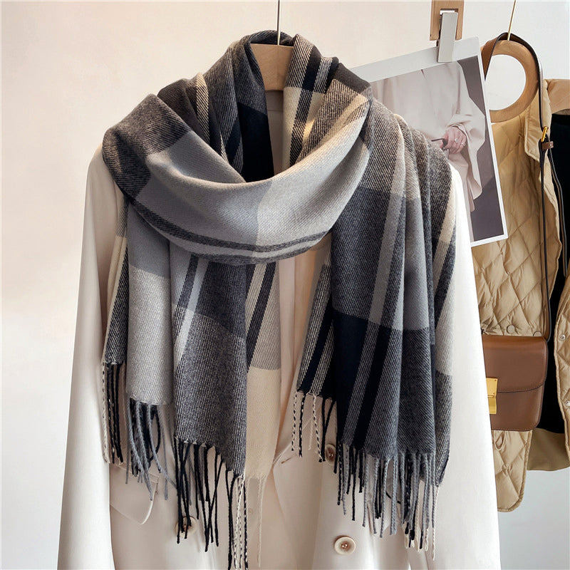Plaid Knit Scarf | Women's Cashmere-Like Fashion Accessory 0