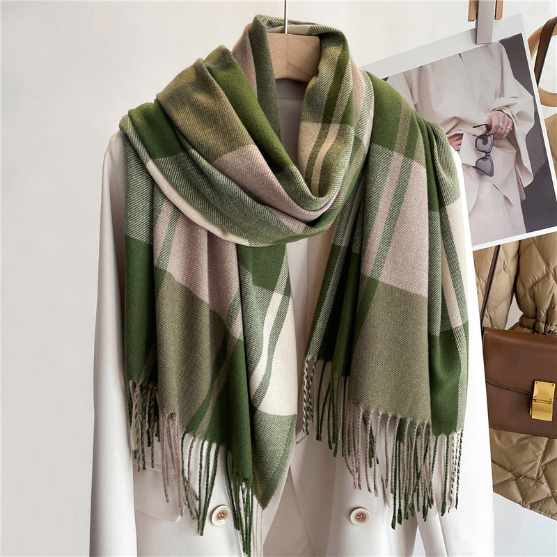Plaid Knit Scarf | Women's Cashmere-Like Fashion Accessory 1