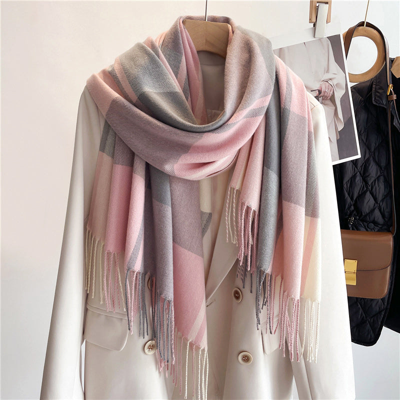 Plaid Knit Scarf | Women's Cashmere-Like Fashion Accessory 2