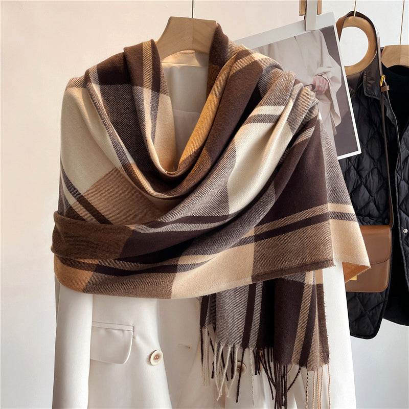 Plaid Knit Scarf | Women's Cashmere-Like Fashion Accessory 3