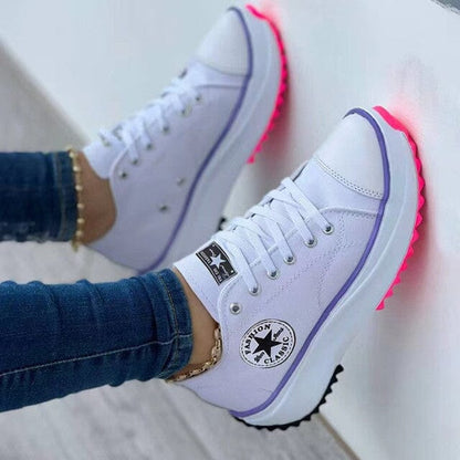 Platform Sneakers Damer | Trendy Fritidssko med Tyk Sål 0