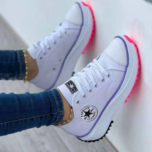 Platform Sneakers Damer | Trendy Fritidssko med Tyk Sål 0