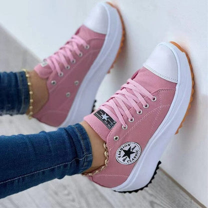 Platform Sneakers Damer | Trendy Fritidssko med Tyk Sål 1