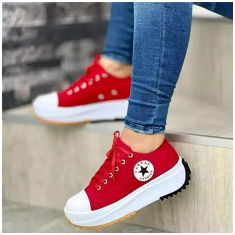 Platform Sneakers Damer | Trendy Fritidssko med Tyk Sål 5